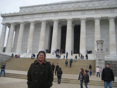Mom at the Lincoln Memorial
