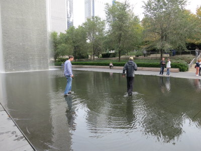 Uncle St. Clair and Bryan walking on water