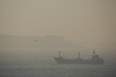 Freighter In Morning Fog #1197