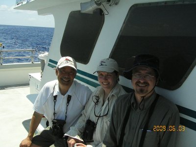 John, Carol and Kevin on Stormy Petrel II
