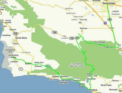 June 25 Route Driven Map