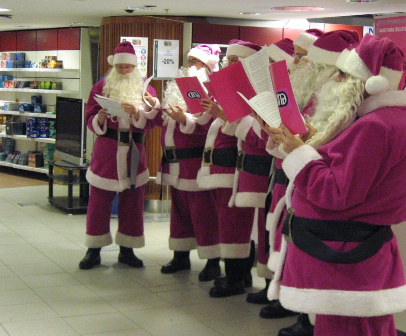 The Choir of Santa Clauses at Stockmanns...