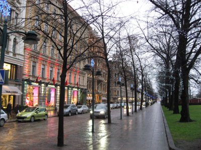 Rainy December Day in the Centre of Helsinki