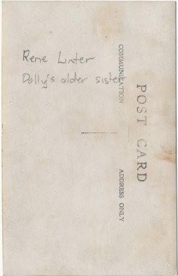 Back of Photo of Rene Linter