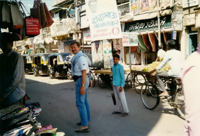 Streets of Ahmednagar, George in foreground 08