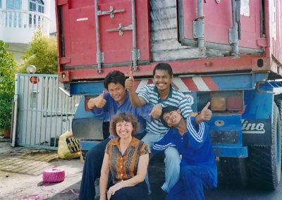 Jasmine and the Packers - shipping container packed ready to go home to Aus