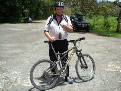 Warwick on mountain bike