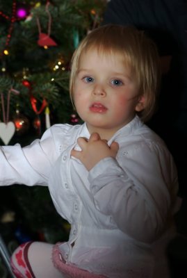 Little Girl At Christmas