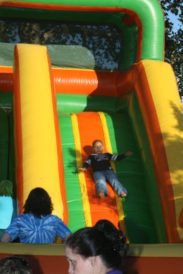 Bouncing down the slide