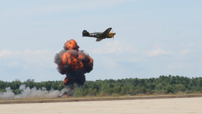 The Great St. of Maine Airshow  -WWll Mock Bomb Run with P-40