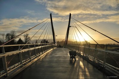 Sunrise, Delta Ponds new foot bridge