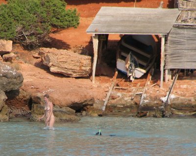 Bathing by the Boatshed
