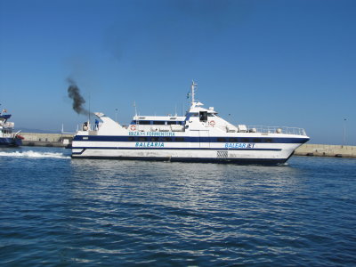 In early July 2012, Balear Jet was introduced onto the Ibiza-Formentera Route - almost certainly diverted from her usual Mallorca-Menorca route as a replacement for the ill-fated Maverick Dos during the high season.