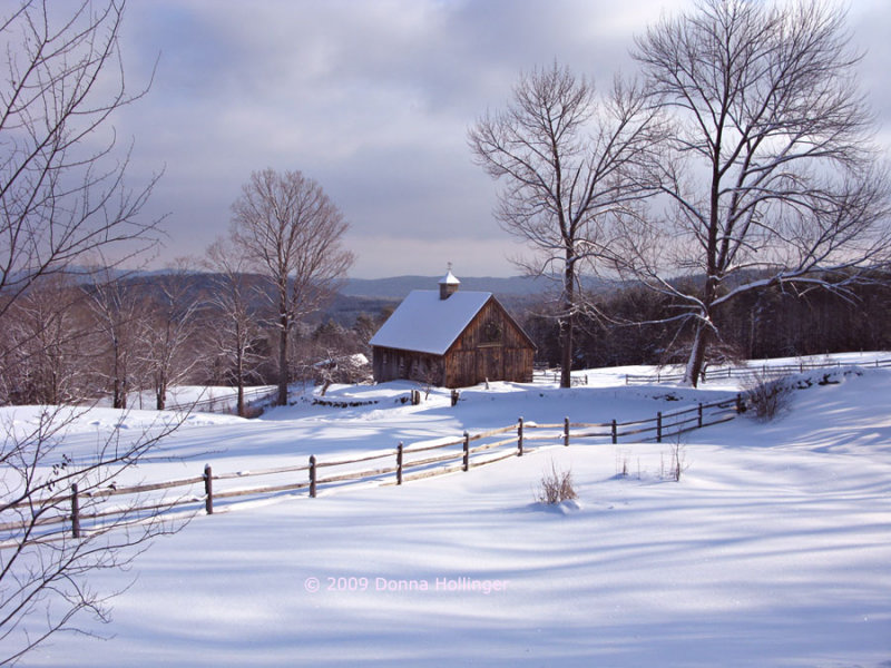 New Boston Road Barn in Snow