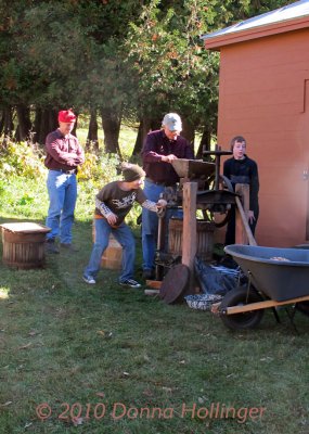 Kids Pressing Apples