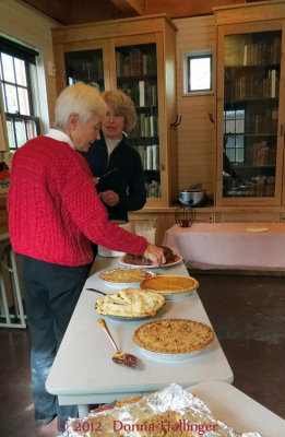 Cameron and Penny Cutting Pies