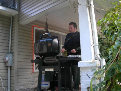 Preparing some delicious burgers