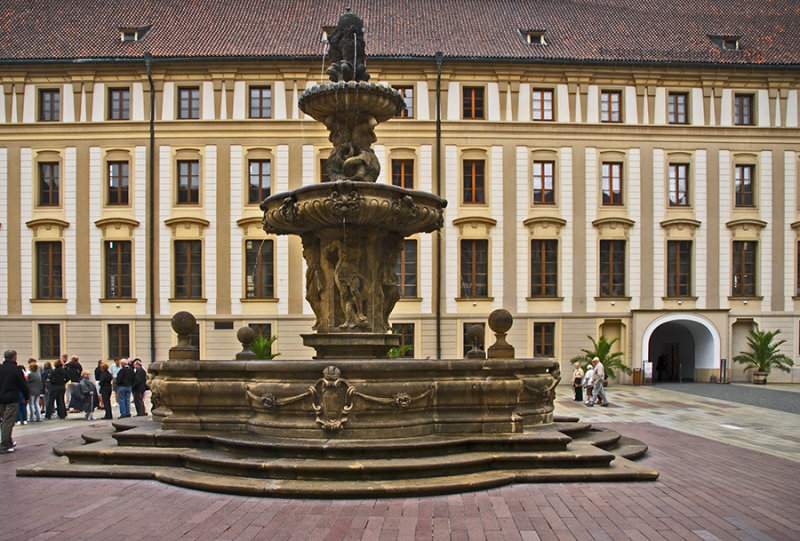 Prague Castle fountain