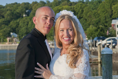 Bride and Groom at Sunset