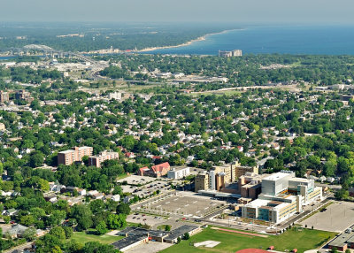 Aerial pictures of the Sarnia Hospital and surrounding area