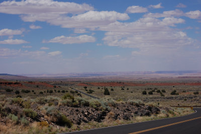 Road through and Red clouds