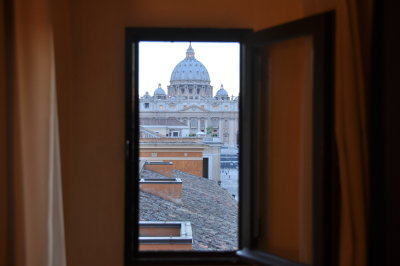 view from Hotel Columbus window, Rome
