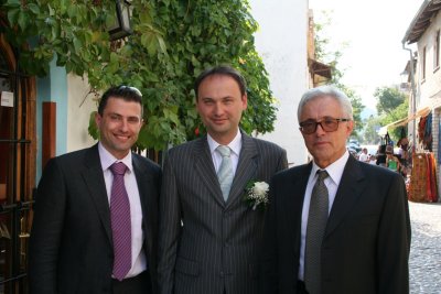 The groom with his father and brother