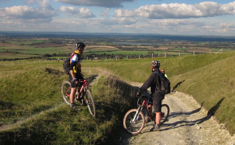 Taking  in  the  view, on  the  South  Downs  Way.