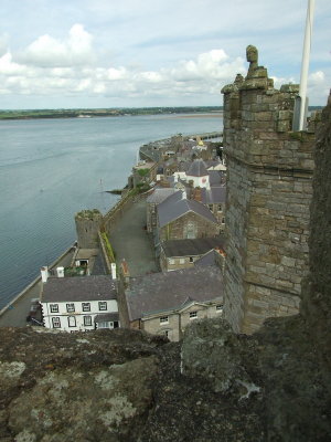 The Menai Straits,from Caernarfon Castle.