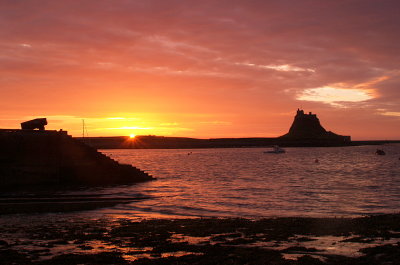 Sunrise over Lindisfarne harbour