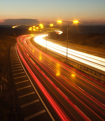 M25 motorway light trails