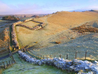 Hadrian's Wall,remains at Cawfield Crags.
