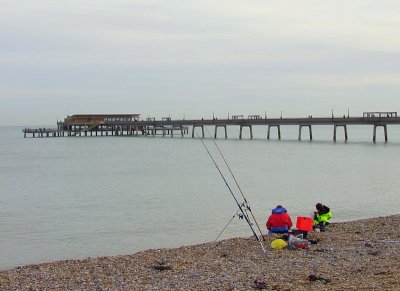Shoreline fishermen,by Deal Pier
