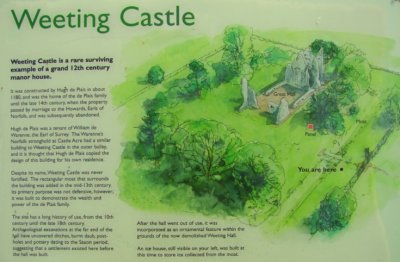 Weeting Castle display board