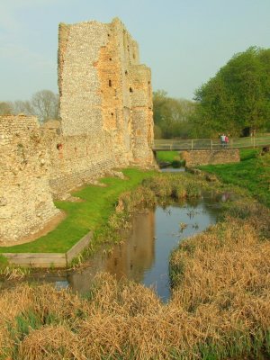 Baconsthorpe Castle,the gatehouse reflected in the moat