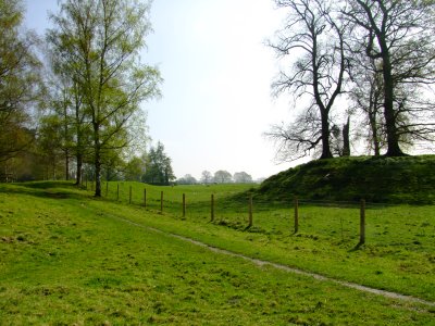 Kingsland motte and dry moat.