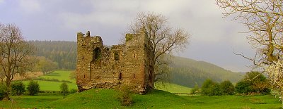 Hopton Castle keep, sitting on it's motte