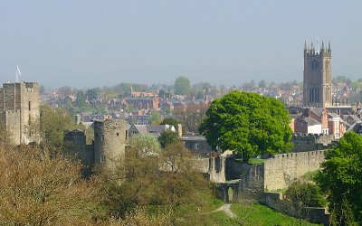 Ludlow Castle,with the town behind