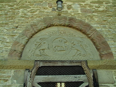 The tympanum,St.Giles church,Pipe Aston.