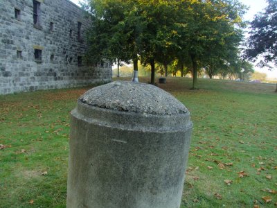 WW2 mortar spigot,reused as a bollard.
