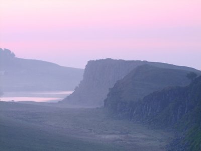Peel  Crags  and  Highshield  Crags  at  first  light.