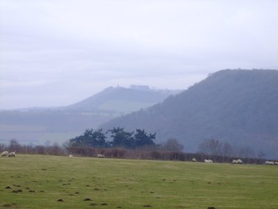 Callow  Hill  and  Norton  Camp ,from  Aldon.