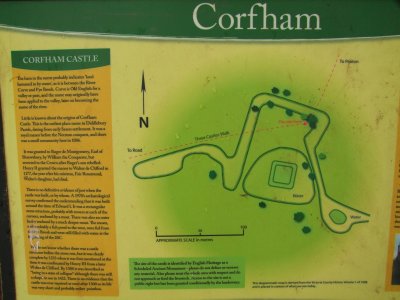 Corfham  Castle ,display board