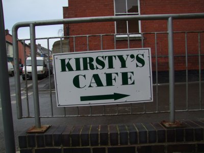 Sign  for  Kirsty's  cafe.