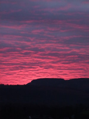 Sunset  over  Black  Hill, near  Clun.