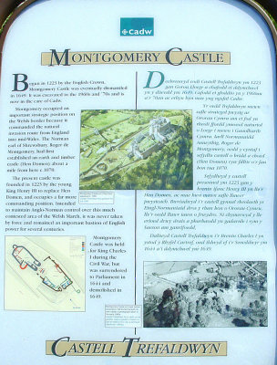 Montgomery  Castle, information  board.