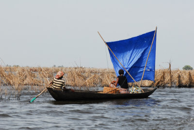 Boat on Lake Nokoue, Benin
