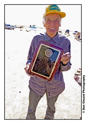 Leonard With His Award From Barbara Boxer