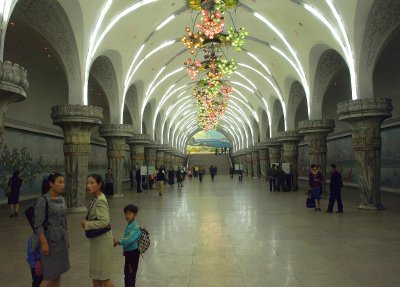 Inside the Pyongyang metro