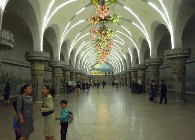 Inside the Pyongyang metro